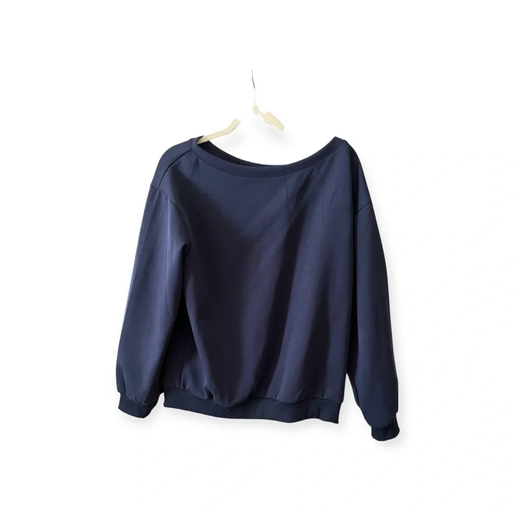 KatchMe Navy 2-Piece Lounge Set Off-Shoulder Top & Wide-Leg Pants |S/M‎